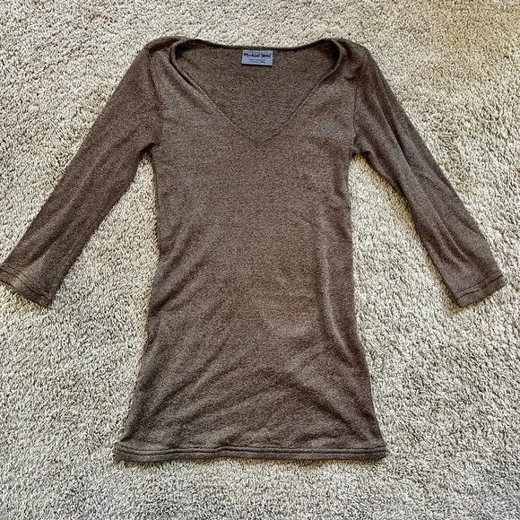 Michael Stars Copper Brown 3/4 Sleeve Top - Picture 1 of 2
